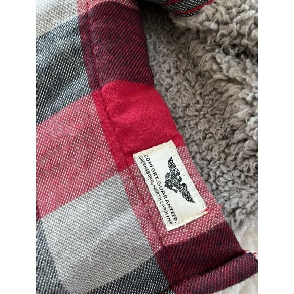 Wrangler Shacket Red Plaid Fleece Lined Flannel Button Up Shirt Jacket Sz M - Picture 7 of 9